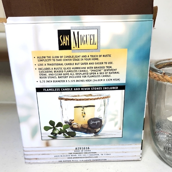 San Miguel Other - San Miguel Hurricane Flameless Candle with Inspiration Rocks. New In Box.
